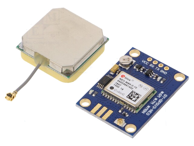 Sensor: positie; GPS; 3÷5VDC; UART; antenne,module; 25x35mm Sensor: positie; GPS; 3÷5VDC; UART; antenne,module; 25x35mm